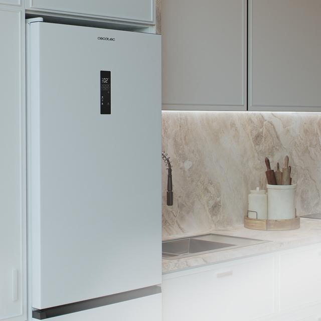 Bolero CoolMarket Combi 409 White C Frigorífico Combi Blanco, Clase C, MAX INSIDE con VIP tech, Cool Matrix, Cajón Variable 6 temperaturas con control de humedad, Total No Frost, Compresor Inverter Plus, Multi AirFlow, 409 L, 185x59,5cm, Funciones Fast Cooling y Fast Freezing, Modo Smart, Green HUB XL, Display Exterior, Puertas Reversibles, Botellero y Bandejas Cristal.