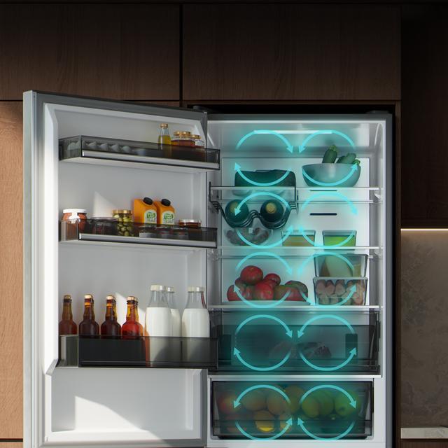 Bolero CoolMarket Combi 409 Inox C Frigorífico Combi Inox, Clase C, MAX INSIDE con VIP tech, Cool Matrix, Cajón Variable 6 temperaturas con control de humedad, Total No Frost, Compresor Inverter Plus, Multi AirFlow, 409 L, 185x59,5cm, Funciones Fast Cooling y Fast Freezing, Modo Smart, Green HUB XL, Display Exterior, Puertas Reversibles, Botellero y Bandejas Cristal.