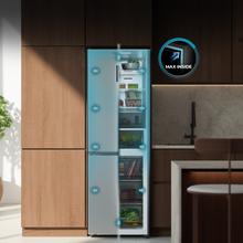 Bolero CoolMarket Combi 409 Inox C Frigorífico Combi Inox, Clase C, MAX INSIDE con VIP tech, Cool Matrix, Cajón Variable 6 temperaturas con control de humedad, Total No Frost, Compresor Inverter Plus, Multi AirFlow, 409 L, 185x59,5cm, Funciones Fast Cooling y Fast Freezing, Modo Smart, Green HUB XL, Display Exterior, Puertas Reversibles, Botellero y Bandejas Cristal.