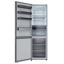 Bolero CoolMarket Combi 456 Inox E Kombi-Kühlschrank aus Inox, MAX INSIDE mit VIP-Technologie, Cool Matrix, Schublade mit variabler 6-Temperaturen-Steuerung und Feuchtigkeitskontrolle, Total No Frost, Inverter Plus-Kompressor, Multi AirFlow, 456 l, 201 x 59,5 cm, Schnellkühl- und Schnellgefrierfunktionen, Smart-Modus, Green HUB XL, Außendisplay, Türen wechselbar, Flaschenregal, Glasböden und Klasse E.