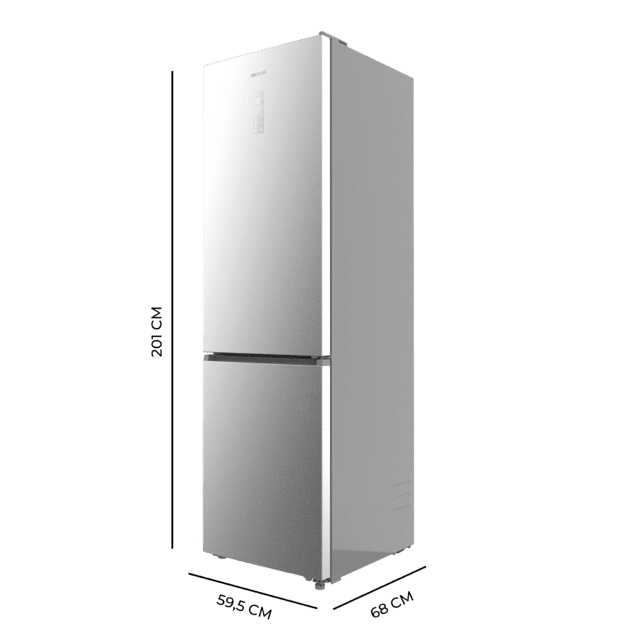 Bolero CoolMarket Combi 456 Inox E Frigorífico Combi Inox, MAX INSIDE con VIP tech, Cool Matrix, Cajón Variable 6 temperaturas con control de humedad, Total No Frost, Compresor Inverter Plus, Multi AirFlow, 456 L, 201x59,5cm Funciones Fast Cooling y Fast Freezing, Modo Smart, Green HUB XL, Display Exterior, Puertas Reversibles, Botellero, Bandejas Cristal y Clase E.