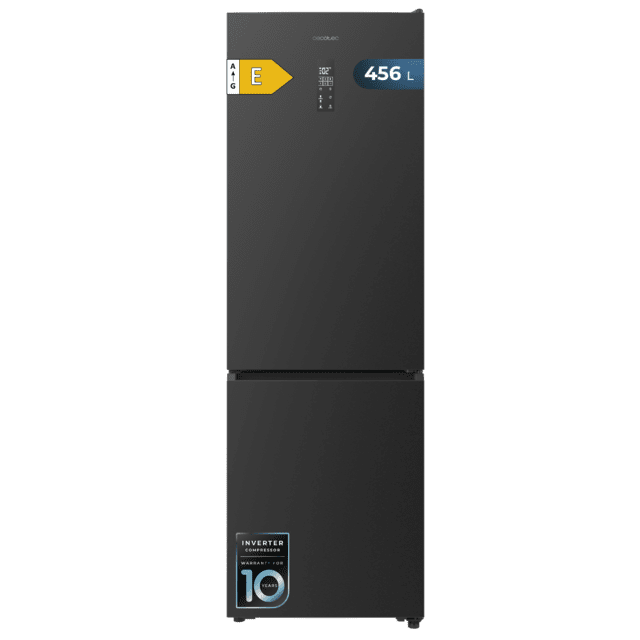 Bolero CoolMarket Combi 456 Dark E Frigorífico Combi Dark, MAX INSIDE con VIP tech, Cool Matrix, Cajón Variable 6 temperaturas con control de humedad, Total No Frost, Compresor Inverter Plus, Multi AirFlow, 456 L, 201x59,5cm Funciones Fast Cooling y Fast Freezing, Modo Smart, Green HUB XL, Display Exterior, Puertas Reversibles, Botellero, Bandejas Cristal y Clase E.