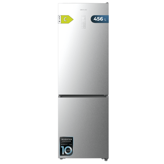 Bolero CoolMarket Combi 456 Inox C Frigorífico Combi Inox, Clase C, MAX INSIDE con VIP tech, Cool Matrix, Cajón Variable 6 temperaturas con control de humedad, Total No Frost, Compresor Inverter Plus, Multi AirFlow, 456 L, 201x59,5cm Funciones Fast Cooling y Fast Freezing, Modo Smart, Green HUB XL, Display Exterior, Puertas Reversibles, Botellero y Bandejas Cristal.
