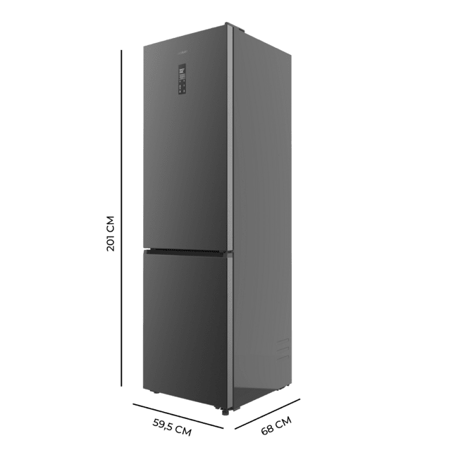 Bolero CoolMarket Combi 456 Dark C Frigorífico Combi Dark, Clase C, MAX INSIDE con VIP tech, Cool Matrix, Cajón Variable 6 temperaturas con control de humedad, Total No Frost, Compresor Inverter Plus, Multi AirFlow, 456 L, 201x59,5cm Funciones Fast Cooling y Fast Freezing, Modo Smart, Green HUB XL, Display Exterior, Puertas Reversibles, Botellero y Bandejas Cristal.