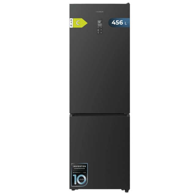 Bolero CoolMarket Combi 456 Dark C Frigorífico Combi Dark, Clase C, MAX INSIDE con VIP tech, Cool Matrix, Cajón Variable 6 temperaturas con control de humedad, Total No Frost, Compresor Inverter Plus, Multi AirFlow, 456 L, 201x59,5cm Funciones Fast Cooling y Fast Freezing, Modo Smart, Green HUB XL, Display Exterior, Puertas Reversibles, Botellero y Bandejas Cristal.