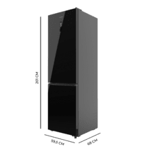Bolero CoolMarket Combi 456 Black Glass C Frigorífico Combi Cristal Negro, Clase C, MAX INSIDE con VIP tech, Cool Matrix, Cajón Variable 6 temperaturas con control de humedad, Total No Frost, Compresor Inverter Plus, Multi AirFlow, 456 L, 201x59,5cm Funciones Fast Cooling y Fast Freezing, Modo Smart, Green HUB XL, Display Exterior, Puertas Reversibles, Botellero y Bandejas Cristal.