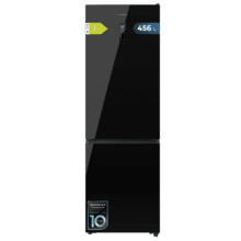Bolero CoolMarket Combi 456 Black Glass C Frigorífico Combi Cristal Negro, Clase C, MAX INSIDE con VIP tech, Cool Matrix, Cajón Variable 6 temperaturas con control de humedad, Total No Frost, Compresor Inverter Plus, Multi AirFlow, 456 L, 201x59,5cm Funciones Fast Cooling y Fast Freezing, Modo Smart, Green HUB XL, Display Exterior, Puertas Reversibles, Botellero y Bandejas Cristal.