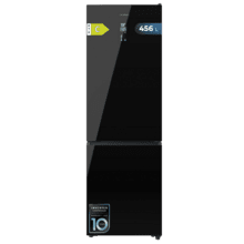 Bolero CoolMarket Combi 456 Black Glass C Frigorífico Combi Cristal Negro, Clase C, MAX INSIDE con VIP tech, Cool Matrix, Cajón Variable 6 temperaturas con control de humedad, Total No Frost, Compresor Inverter Plus, Multi AirFlow, 456 L, 201x59,5cm Funciones Fast Cooling y Fast Freezing, Modo Smart, Green HUB XL, Display Exterior, Puertas Reversibles, Botellero y Bandejas Cristal.