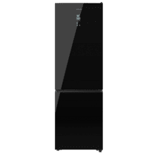 Bolero CoolMarket Combi 456 Black Glass C Kombikühlschrank aus schwarzem Glas, Klasse C, MAX INSIDE mit VIP-Technologie, Cool Matrix, Schublade mit variabler 6-Temperaturen-Einstellung und Feuchtigkeitskontrolle, Total No Frost, Inverter Plus-Kompressor, Multi AirFlow, 456 l, 201 x 59,5 cm, Schnellkühl- und Schnellgefrierfunktionen, Smart-Modus, Green HUB XL, Außendisplay, Türen umkehrbar, Flaschenregal und Glastabletts.