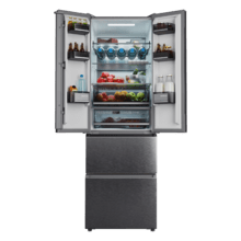 Bolero CoolMarket Combi F2D 395 Inox E Frigorífico Combi Inox Puerta Francesa, MAX INSIDE con VIP tech, Cool Matrix, Cajón Variable 6 temperaturas con control de humedad, Total No Frost, Compresor Inverter Plus, Multi AirFlow, 395L, 185x59,5cm Funciones Fast Cooling y Fast Freezing, Modo Smart, Green HUB XL, Display Exterior, Botellero, Bandejas Cristal y Clase E.