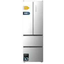 Bolero CoolMarket Combi F2D 395 Inox E Frigorífico Combi Inox Puerta Francesa, MAX INSIDE con VIP tech, Cool Matrix, Cajón Variable 6 temperaturas con control de humedad, Total No Frost, Compresor Inverter Plus, Multi AirFlow, 395L, 185x59,5cm Funciones Fast Cooling y Fast Freezing, Modo Smart, Green HUB XL, Display Exterior, Botellero, Bandejas Cristal y Clase E.