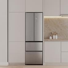 Bolero CoolMarket Combi F2D 395 Inox E Kombikühlschrank Inox French Door, MAX INSIDE mit VIP-Technologie, Cool Matrix, Schublade mit 6 variablen Temperaturen und Feuchtigkeitskontrolle, Total No Frost, Inverter Plus-Kompressor, Multi AirFlow, 395 l, 185 x 59,5 cm, Schnellkühl- und Schnellgefrierfunktionen, Smart-Modus, Green HUB XL, Außendisplay, Flaschenregal, Glasschalen und Klasse E.