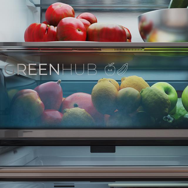 Bolero CoolMarket Combi F2D 395 Inox E Kombikühlschrank Inox French Door, MAX INSIDE mit VIP-Technologie, Cool Matrix, Schublade mit 6 variablen Temperaturen und Feuchtigkeitskontrolle, Total No Frost, Inverter Plus-Kompressor, Multi AirFlow, 395 l, 185 x 59,5 cm, Schnellkühl- und Schnellgefrierfunktionen, Smart-Modus, Green HUB XL, Außendisplay, Flaschenregal, Glasschalen und Klasse E.