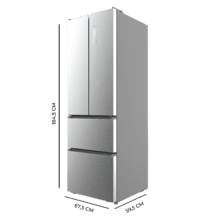 Bolero CoolMarket Combi F2D 395 Inox E Frigorífico Combi Inox Puerta Francesa, MAX INSIDE con VIP tech, Cool Matrix, Cajón Variable 6 temperaturas con control de humedad, Total No Frost, Compresor Inverter Plus, Multi AirFlow, 395L, 185x59,5cm Funciones Fast Cooling y Fast Freezing, Modo Smart, Green HUB XL, Display Exterior, Botellero, Bandejas Cristal y Clase E.