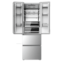 Bolero CoolMarket Combi F2D 395 Inox E Frigorífico Combi Inox Puerta Francesa, MAX INSIDE con VIP tech, Cool Matrix, Cajón Variable 6 temperaturas con control de humedad, Total No Frost, Compresor Inverter Plus, Multi AirFlow, 395L, 185x59,5cm Funciones Fast Cooling y Fast Freezing, Modo Smart, Green HUB XL, Display Exterior, Botellero, Bandejas Cristal y Clase E.