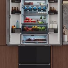 Bolero CoolMarket Combi F2D 395 Black Glass E Frigorífico Combi Cristal Negro Puerta Francesa, MAX INSIDE con VIP tech, Cool Matrix, Cajón Variable 6 temperaturas con control de humedad, Total No Frost, Compresor Inverter Plus, Multi AirFlow, 395 L, 185x59,5cm Funciones Fast Cooling y Fast Freezing, Modo Smart, Green HUB XL, Display Exterior, Botellero, Bandejas Cristal y Clase E.