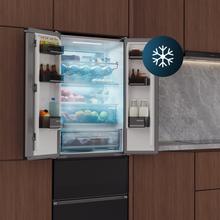 Bolero CoolMarket Combi F2D 395 Black Glass E Frigorífico Combi Cristal Negro Puerta Francesa, MAX INSIDE con VIP tech, Cool Matrix, Cajón Variable 6 temperaturas con control de humedad, Total No Frost, Compresor Inverter Plus, Multi AirFlow, 395 L, 185x59,5cm Funciones Fast Cooling y Fast Freezing, Modo Smart, Green HUB XL, Display Exterior, Botellero, Bandejas Cristal y Clase E.