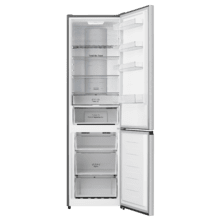 Bolero CoolMarket Combi 336 Inox A Frigorífico Combi Inox Clase A, Apertura 90º, Total No Frost, Fresh Flex, Humidity Flex, Gran Capacidad 336L, Compresor Inverter Plus, Multi AirFlow, Modo ECO, Fast Freezing, Puerta Reversible, Display Exterior, Botellero, Ultra Silencioso 35dB, Medidas 59,5×57,9×201,72 cm