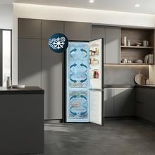 Bolero CoolMarket Combi 336 Inox A Frigorífico Combi Inox Clase A, Apertura 90º, Total No Frost, Fresh Flex, Humidity Flex, Gran Capacidad 336L, Compresor Inverter Plus, Multi AirFlow, Modo ECO, Fast Freezing, Puerta Reversible, Display Exterior, Botellero, Ultra Silencioso 35dB, Medidas 59,5×57,9×201,72 cm