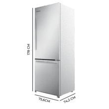 Bolero CoolMarket Combi FD 499 Inox E Cecotec Bolero CoolMarket Combi FD 499 Inox E: Frigorífico Americano Combi Puerta Francesa Inox con Ancho Extra 75,9cm, Capacidad 499L, MetalFlex Cooling, Green HUB, AuraLED, Display Electrónico, Total NoFrost, Compresor Inverter Plus, Fast Freezing & Cooling y Modo Smart