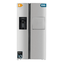 Bolero CoolMarket SBS 556 WID Inox E Frigorífico Americano SBS Inox con Dispensador Automático de Agua y Hielo, Filtro de Agua, HomeBar, Extra Capacidad 556L, Door Display, MetalFlex Cooling, Multi AirFlow, Total NoFrost, Compresor Inverter Plus, Luz LED, Fast Freezing, Fast Cooling & Apertura de Puerta a 90º