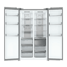 Bolero CoolMarket SBS 623 Inox E Frigorífico Americano SBS Inox con Super Capacidad de 623L, Laterales 8mm, Freshness Flex HUB 25L con Modos Green, Chill y Fresh, Display Full Color, MetalFlex Cooling, Green HUB con HumidPad, Anti-bacteria Freshness, AuraLED, Multi AirFlow, Total NoFrost, Compresor Inverter Plus, Fast Freezing & Cooling, Modo Smart y Apertura Puerta 90º