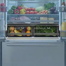 Bolero CoolMarket FD 579 Inox E Frigorífico americano de porta francesa em acabamento de aço inoxidável com Super Capacidade 576L, Arrefecimento MetalFlex, HUB Verde XL, HUB Verde Duplo, Pegas de Metal, AuraLED, Ecrã Interior Eletrónico, Total NoFrost, Compressor Inverter Plus, Arrefecimento Rápido & e Modo Inteligente