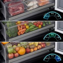 Bolero CoolMarket Combi 405 MC Elite Black Glass D Frigorífico Combi con interior Elite Grey y MAX INSIDE, CoolMatrix, Fresh Flex, Elite Grey, Display Full Color, Total NoFrost, Puerta Reversible, Compresor Inverter Plus, Ultra Silencioso 37dB, Modo ECO, Ultra Fast Freezing, Fast Cooling, Clase Energética D