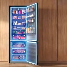 Bolero CoolMarket Combi 405 MC Elite Black Glass D - Frigorífico Combi Black Glass con interior Elite Grey y MAX INSIDE, CoolMatrix, Fresh Flex, Elite Grey, Display Full Color, Total NoFrost, Puerta Reversible, Compresor Inverter Plus, Ultra Silencioso 37dB, Modo ECO, Ultra Fast Freezing, Fast Cooling, Clase Energética D