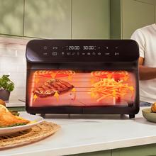 Cecofry Advance 9000 Full Inox Freidora de aire digital de 9 L de capacidad y 2800 W de potencia y pared divisoria móvil para optar entre dos cestillos con temperatura dual o convertirse en una sola cubeta.