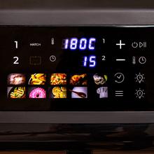 Cecofry DuoLevel 12000 Window Friteuse à air de 12 litres avec fenêtres, paniers superposés de 6 litres chacun, puissance de 2900 W, contrôle tactile et 10 programmes préréglés pour une cuisson rapide et saine.