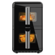 Cecofry DuoLevel 12000 Window Freidora de aire de 12L con ventanas, con cubetas superpuestas de 6L, 2900 W de potencia, control táctil, y 10 programas preconfigurados para una cocción rápida y saludable.