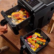 Cecofry DuoLevel 12000 Window Friteuse à air de 12 litres avec fenêtres, paniers superposés de 6 litres chacun, puissance de 2900 W, contrôle tactile et 10 programmes préréglés pour une cuisson rapide et saine.