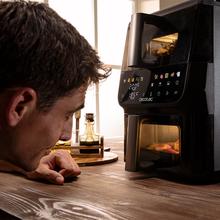 Cecofry DuoLevel 10000 DuoSize Window Freidora de aire de 10L con ventanas, con cubetas superpuestas de 3.5L y 6.5L, 2000 W de potencia, control táctil, y 10 programas preconfigurados para una cocción rápida y saludable.