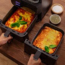 Cecofry DuoLevel 10000 DuoSize Window Freidora de aire de 10L con ventanas, con cubetas superpuestas de 3.5L y 6.5L, 2000 W de potencia, control táctil, y 10 programas preconfigurados para una cocción rápida y saludable.