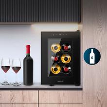 Bolero GrandSommelier 600 CoolCrystal Vinoteca Termoeléctrica, Capacidad 6 Botellas, Silenciosa 35dB, Temperatura 8 a 18ºC, Humedad 50%-80%, Estantes Metálicos, Control Táctil, Clasae E, Luz LED, Negra