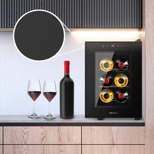 Bolero GrandSommelier 600 CoolCrystal Vinoteca Termoeléctrica, Capacidad 6 Botellas, Silenciosa 35dB, Temperatura 8 a 18ºC, Humedad 50%-80%, Estantes Metálicos, Control Táctil, Clasae E, Luz LED, Negra
