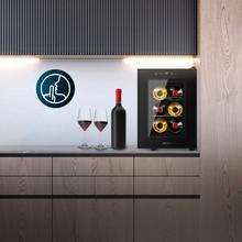 Bolero GrandSommelier 600 CoolCrystal Vinoteca Termoeléctrica, Capacidad 6 Botellas, Silenciosa 35dB, Temperatura 8 a 18ºC, Humedad 50%-80%, Estantes Metálicos, Control Táctil, Clasae E, Luz LED, Negra