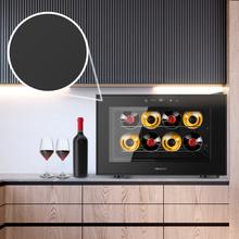 Bolero GrandSommelier 800H CoolCrystal Vinoteca Termoeléctrica Horizontal, Capacidad 8 Botellas, Silenciosa 35dB, Temperatura 8 a 18ºC, Humedad 50%-80%, Estantes Metálicos, Control Táctil, Clase E, Luz LED, Negra