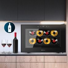 Bolero GrandSommelier 800H CoolCrystal Vinoteca Termoeléctrica Horizontal, Capacidad 8 Botellas, Silenciosa 35dB, Temperatura 8 a 18ºC, Humedad 50%-80%, Estantes Metálicos, Control Táctil, Clase E, Luz LED, Negra