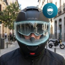 FlexShield Helm S Klappbarer Modularhelm mit ECE‑22.06‑Zulassung und doppelter P/J‑Zertifizierung für die Verwendung als Integral‑ oder Jethelm. Hergestellt aus thermoplastischem Harz, mit kratzfestem Visier, verstellbarem Sonnenvisier, mikrometrischem Verschlusssystem sowie herausnehmbaren und waschbaren Polstern. Beutel und Schachtel sind im Lieferumfang enthalten.