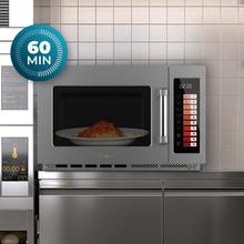 FlatPro 3400 Microondas comercial con botones táctiles de 34L y 2100 W.