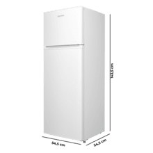 Bolero CoolMarket 2D 204 White E Frigorífico 2 puertas blanco, Control Mecánico, Gran Capacidad 204L (163L Frigorífico + 41L Congelador), Medidas Reducidas 143x55x55 cm, Iluminación LED, Compresor Inverter Plus, Tecnología Cíclica, Silencioso, Tirador Integrado, Puerta Reversible