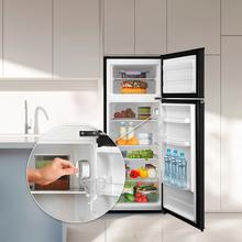 Bolero CoolMarket 2D 204 Black E Frigorífico 2 puertas negro, control mecánico, Gran Capacidad 204L (163L Frigorífico + 41L Congelador), Medidas Reducidas 143x55x55 cm, Iluminación LED, Compresor Inverter Plus, Tecnología Cíclica, Silencioso, Tirador Integrado, Puerta Reversible