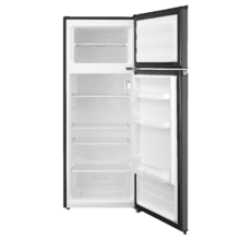 Bolero CoolMarket 2D 204 Black E Frigorífico 2 puertas negro, control mecánico, Gran Capacidad 204L (163L Frigorífico + 41L Congelador), Medidas Reducidas 143x55x55 cm, Iluminación LED, Compresor Inverter Plus, Tecnología Cíclica, Silencioso, Tirador Integrado, Puerta Reversible