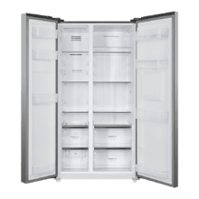 Bolero CoolMarket SBS 559 Inox C Frigorífico americano con 559 litros de capacidad, 177x91 cm, Clase C, NoFrost, Compresor Inverter, Dispensador de Agua con depósito, Display en puerta, Fast Freezing, Modo Smart, MultiAirFlow
