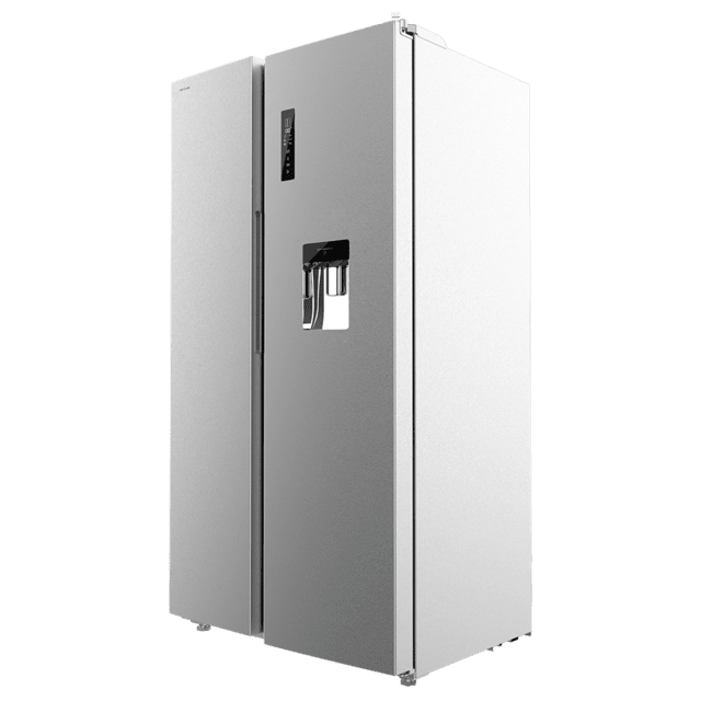Bolero CoolMarket SBS 559 Inox C Frigorífico americano con 559 litros de capacidad, 177x91 cm, Clase C, NoFrost, Compresor Inverter, Dispensador de Agua con depósito, Display en puerta, Fast Freezing, Modo Smart, MultiAirFlow