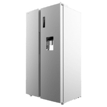 Bolero CoolMarket SBS 559 Inox C Frigorífico americano con 559 litros de capacidad, 177x91 cm, Clase C, NoFrost, Compresor Inverter, Dispensador de Agua con depósito, Display en puerta, Fast Freezing, Modo Smart, MultiAirFlow