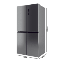 Bolero CoolMarket 4D 503 Inox D Frigorífico 4 Puertas Inox, 503 Litros, 177.5x85.3x69.8cm, Clase D, Compresor Inverter, Interior Gris, MetalFlexCooling, Cajón Temperatura Variable 0ºC a 7ºC, Cajón Regulación Humedad, Display a Color, NoFrost, MultiAirFlow, FastCooling, FastFreezing, Alarma, Modo ECO, Luz LED