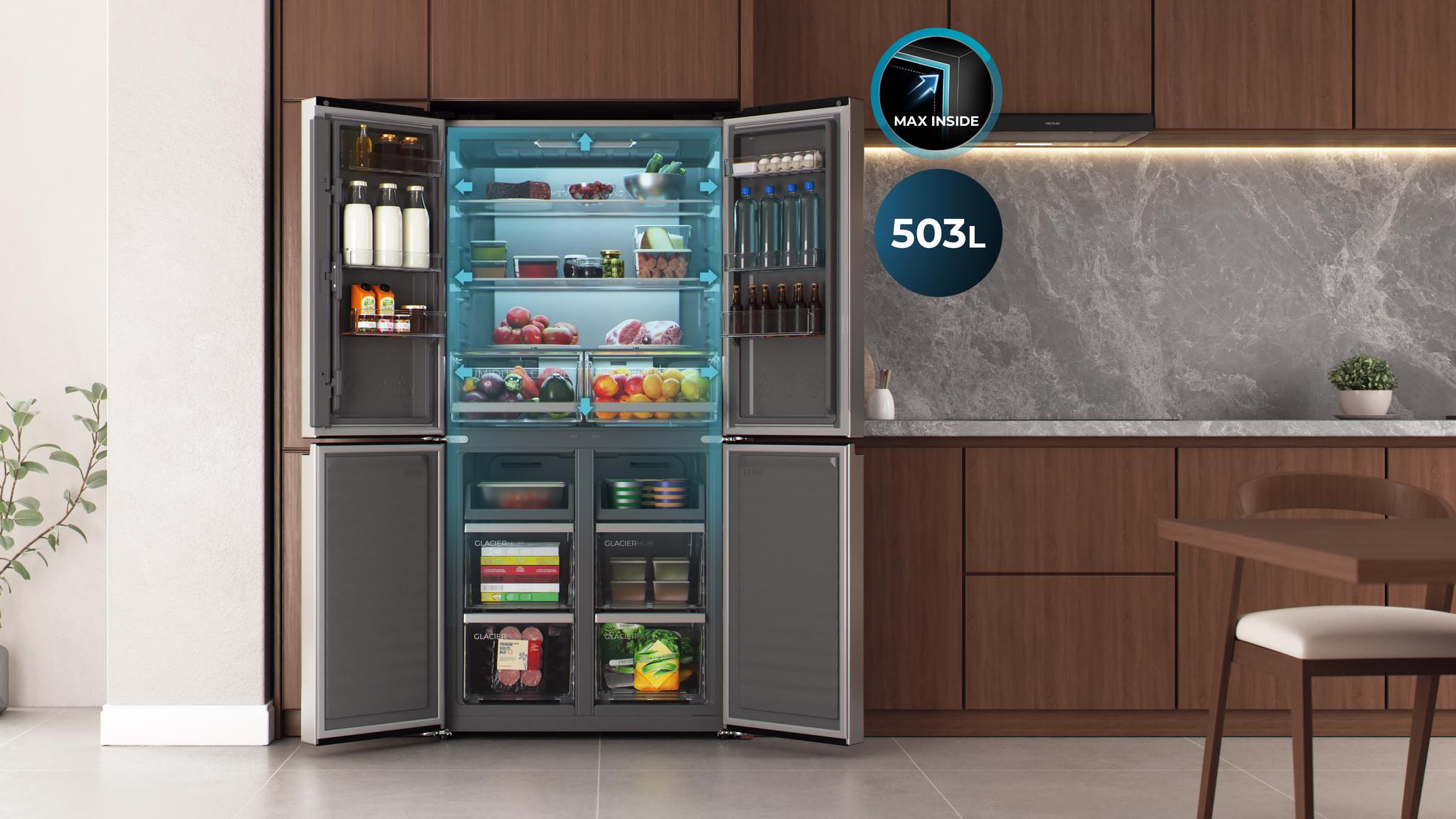 Bolero CoolMarket 4D 503 Inox D Réfrigérateur américain de 503 litres ...